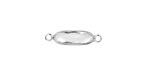 Clear Crystal Elongated Oval Link in Silver Finish Bezel 22x6mm