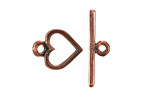 Mykonos Antique Copper (plated) Heart Toggle Clasp 14x17mm, 27mm Bar