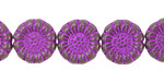 Czech Glass Thistle w/ Purple Wash Sunflower 13mm