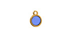 24K Gold (Plated) Transparent Sapphire Resin Round Focal 8x11mm
