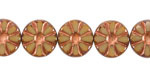 Czech Glass Bronzed Bisque Picasso Flower Window Coin 12mm