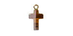 Tiger Eye Faceted Cross Focal w/ Gold Finish 10x15mm