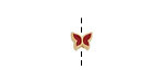 24K Gold (plated) Red Enamel Butterfly Bead 7x9mm