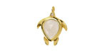 Rock Crystal Quartz w/ Gold Finish Sea Turtle Focal 15x19mm