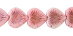 Czech Glass Matte Desert Rose w/ Copper & Metallic Rainbow Starburst Heart 13x14mm
