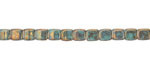 Czech Glass Bronzed Turquoise Cube 4mm