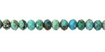Hubei Turquoise (A, Blue Green w/ Matrix) Microfaceted Rondelle 3x5mm