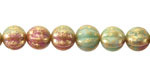 Czech Glass Flamingo Bay w/ Gold Flecks Melon Round 8mm
