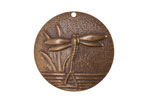 Vintaj Natural Brass Dragonfly Pond Coin 27mm