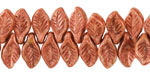 Czech Glass Bisque Picasso w/ Copper Wash Leaf Drop 6x12mm