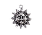 Mykonos Antique Silver (plated) Sun Face Focal 25x29mm