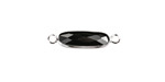 Jet Crystal Elongated Oval Link in Silver Finish Bezel 22x6mm