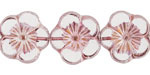 Czech Glass Bronzed Crystal w/ Mulberry Hibiscus Coin 21mm