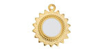 24K Gold (plated) White Enamel Sun Focal 18x21mm