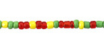 African Glass Red/Green/Yellow Seed Bead Mix 2-3mm