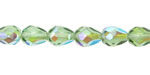 Czech Glass Peridot AB Faceted Teardrop 9x7mm