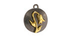 Snowdrop Two-Toned Gunmetal & Gold Finish Round Focal 17.5x20.5mm