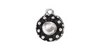 Mykonos Antique Silver (plated) Beaded Coin Drop Focal 13.5x16mm