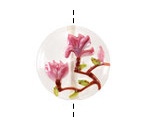 Grace Lampwork Blushing Magnolia Lentil Focal Bead 25mm