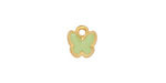 24K Gold (plated) Sweet Mint Enamel Butterfly Focal 9x9.5mm