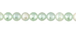 Seafoam Line Agate w/ Silver Luster Faceted Round 6mm