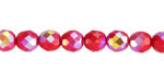 Czech Glass Cherry Red AB Fire Polished Round 8mm