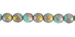 Czech Glass Matte Turquoise AB Fire Polished Round 8mm