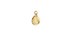 Yellow Crystal Teardrop in Gold Finish Bezel 6.5x11.8mm