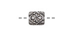 Mykonos Antique Silver (plated) Floral Ornate Rectangle 11x9.5mm