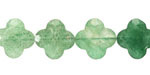 Green Strawberry Quartz Faceted Quatrefoil 13mm