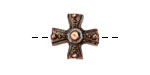 Mykonos Antique Copper (plated) Rosary Celtic Cross 15mm