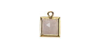 Blue Rose Quartz w/ Gold Finish Faceted Square Focal 10x13mm