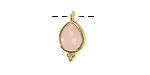 Rose Quartz w/ Gold Finish Faceted Teardrop Focal 10x12mm