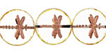 Czech Glass Bronzed Crystal Picasso Dragonfly Coin 17mm
