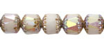 Czech Glass White AB w/ Gold and Silver Finishes Lantern 10mm