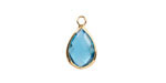 Capri Crystal Teardrop in Gold Finish Bezel 10.5x18mm