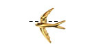 24K Gold (plated) Swallow Focal 15x18mm
