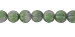 Czech Glass Matte Smoky Crystal & Sage Melon Round 8mm