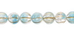 Czech Glass Ice Blue w/ Gold Melon Round 8mm