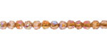 Czech Glass Rosaline AB w/ Gold Lantern 4mm