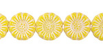 Czech Glass Dandelion w/ White Wash Sunflower 13mm