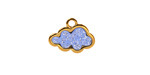 24K Gold (Plated) Transparent Sapphire Glitter Resin Cloud Focal 16x12mm
