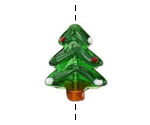 Christmas Tree Lampwork Glass Focal Bead 19-20x26mm