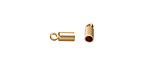 Satin Hamilton Gold (Plated) 2mm Solid Brass Cord End w/Loop 8x3mm