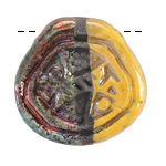 Mykonos Ceramic Raku Metallic Harvest Large Carved Focal 40mm