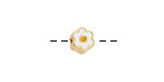 24K Gold (plated) White/Yellow Enamel Daisy Bead 8mm