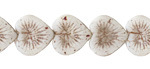 Czech Glass White w/ Metallic Rainbow Starburst Heart 13x14mm