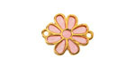 24K Gold (Plated) Transparent Rose Resin Daisy Focal Link 20x16mm
