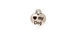 TierraCast Antique Silver (plated) Love My Dog Charm 10x12mm