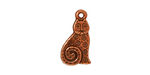 TierraCast Antique Copper (plated) Spiral Cat Charm 10x19mm